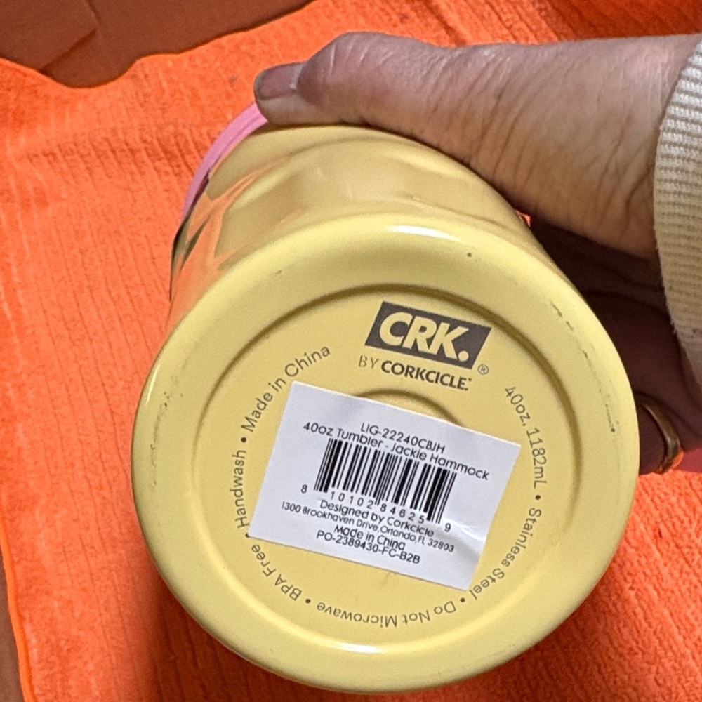 Corkcicle Pink and Yellow life is good Hydrate Tumbler - Picture 5 of 5